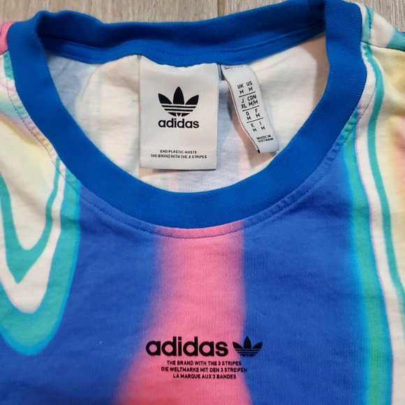 ADIDAS ORIGINALS Men's Hyperreal ALLOVER LOGO‎ TREFOIL SHIRT Sz MEDIUM HN3993 - Picture 3 of 7